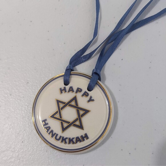 New Longaberger Hanukkah Set Serving Liner Twilight & Basket Tie On Ornament - Picture 4 of 12